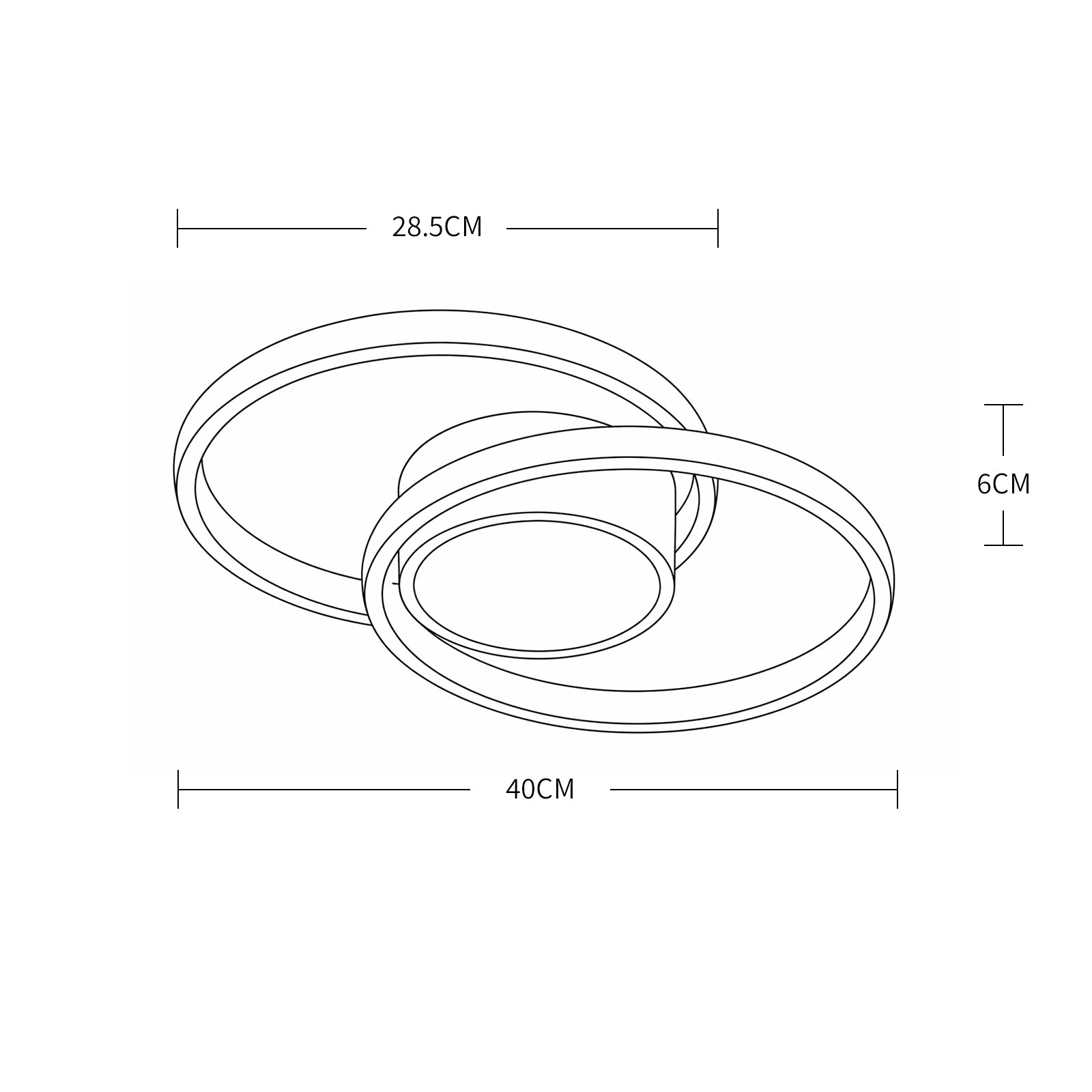 Ceiling Light - White Metal Frame, White Light