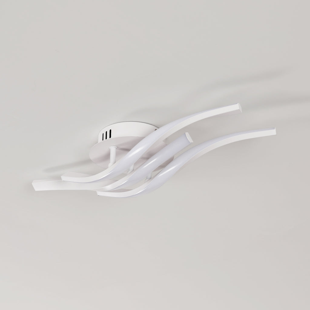 Plafoniera - Struttura in alluminio bianco, Luce bianca