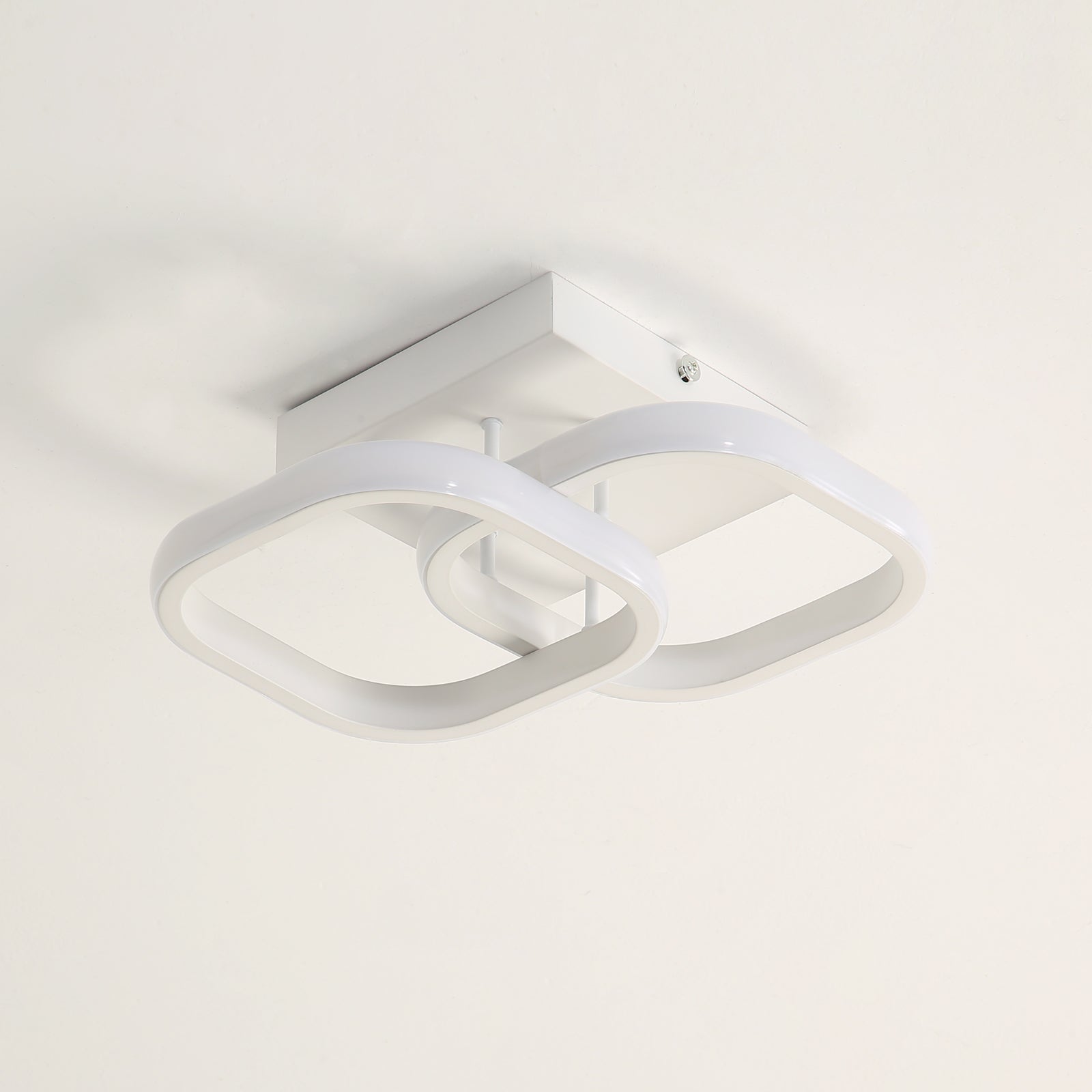 Ceiling Light - White Aluminium Frame, Warm Light