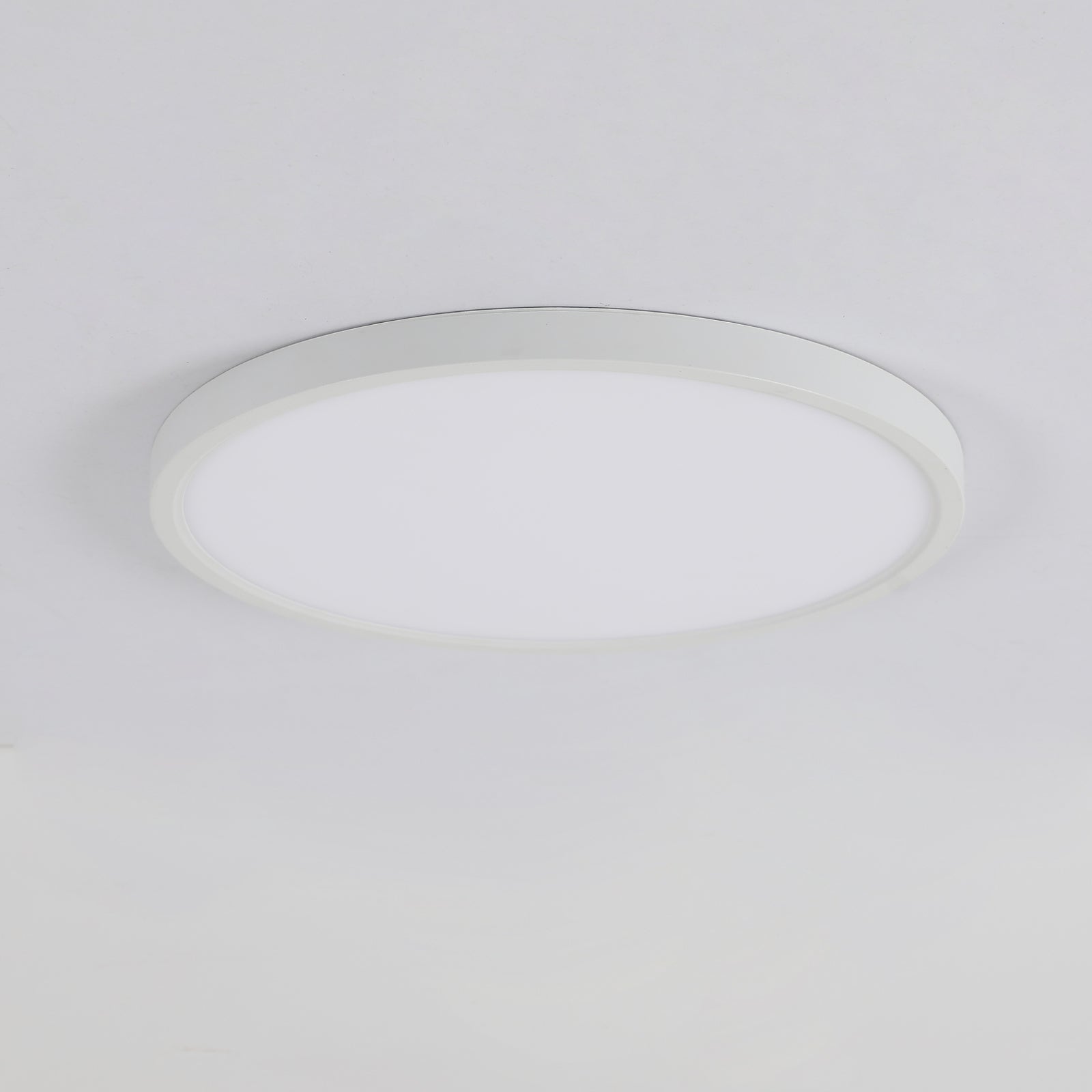 Ceiling Light - White Plastic Frame, White Light