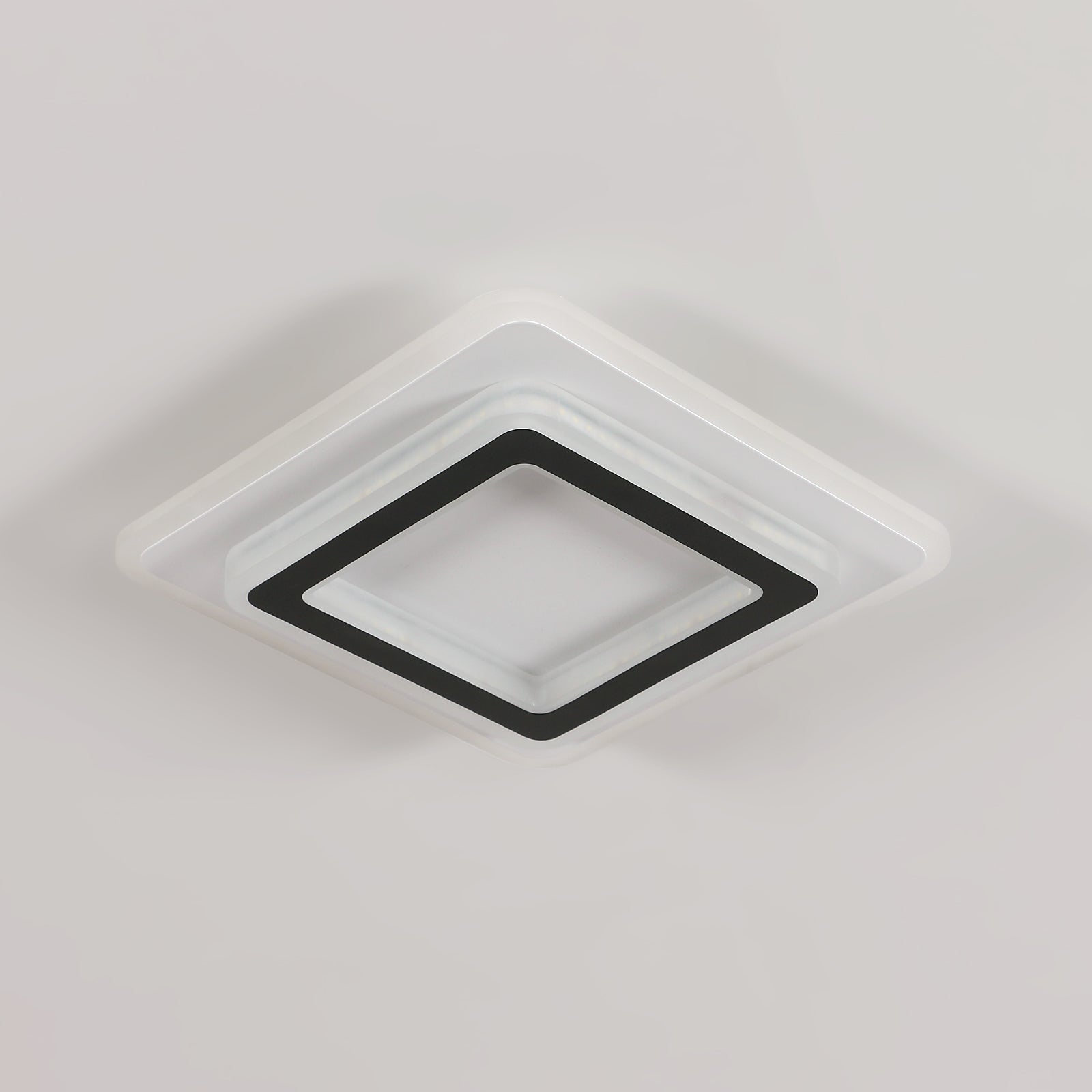 Ceiling Light - Black & White Acrylic Frame, Warm Light