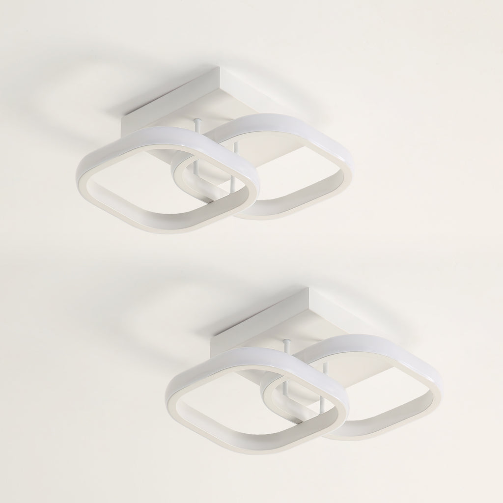 Plafoniera - Struttura in alluminio bianco, Luce bianca