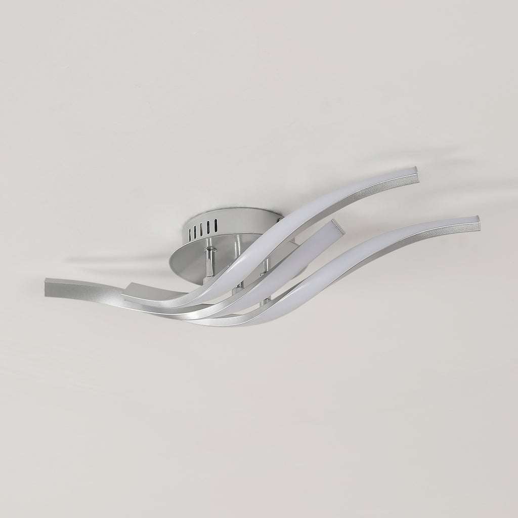 Ceiling Light - Silver Aluminium Frame, White Light