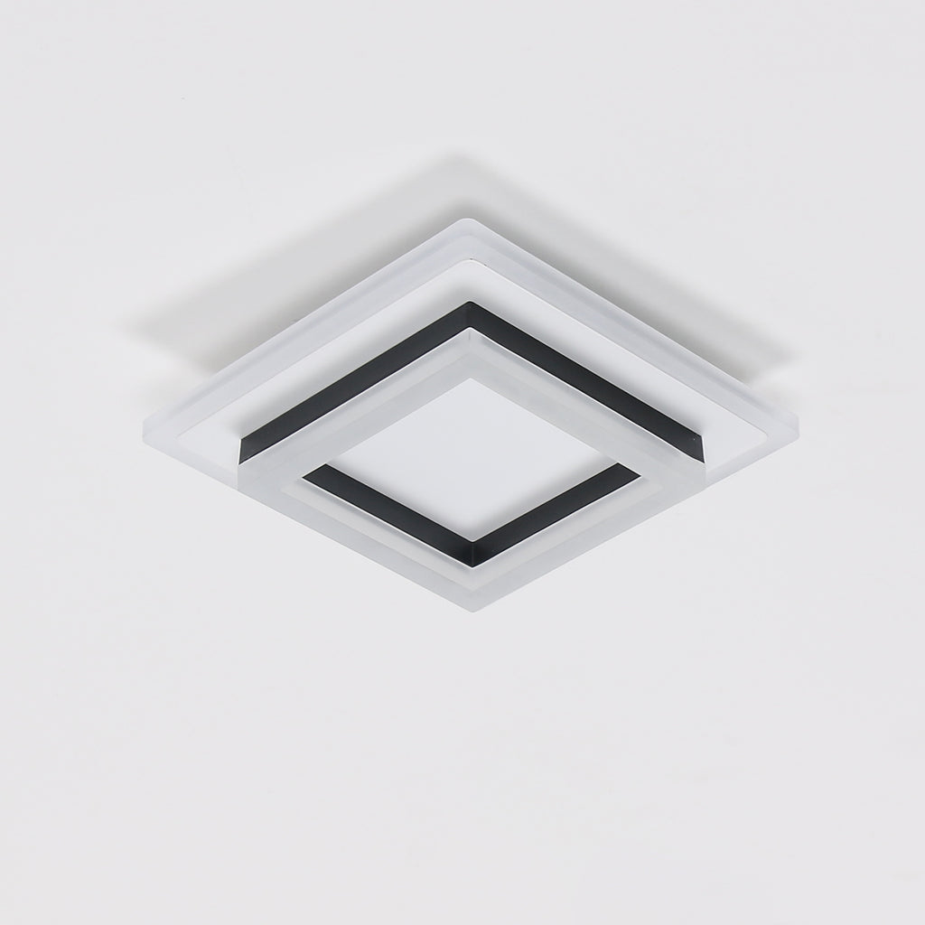 Ceiling Light - Black & White Acrylic Frame, White Light