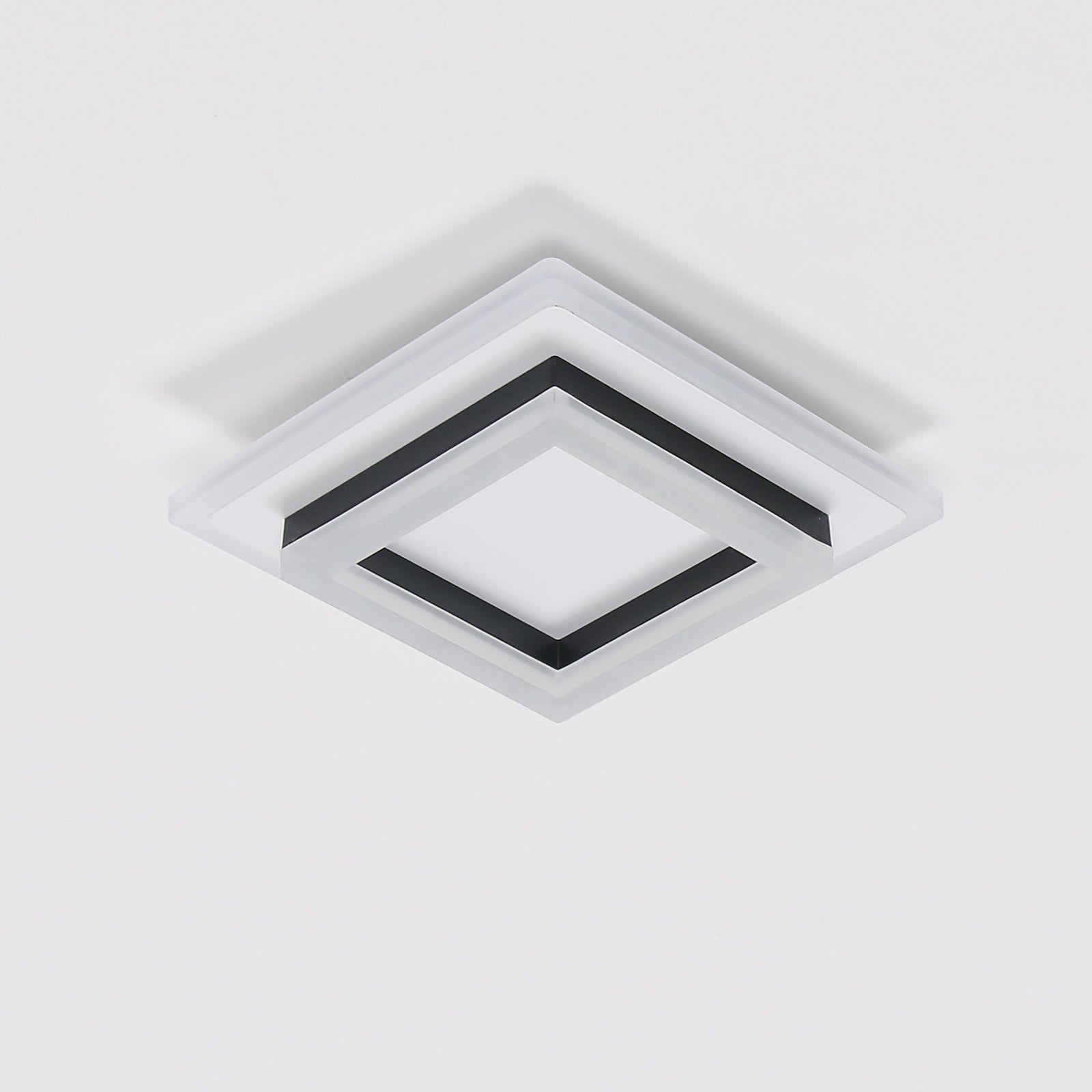 Ceiling Light - Black & White Acrylic Frame, White Light
