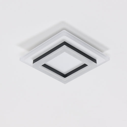 Ceiling Light - Black & White Acrylic Frame, White Light