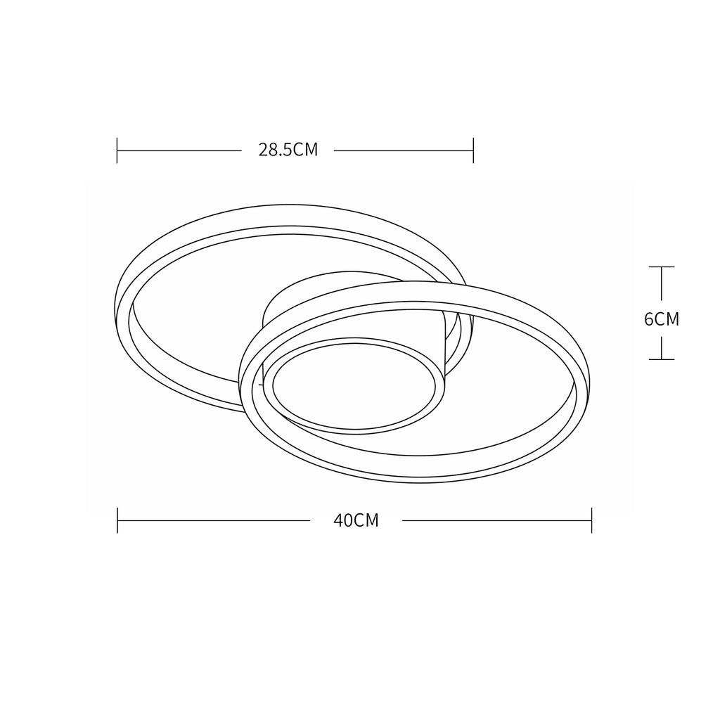 Ceiling Light - White Metal Frame, Warm Light