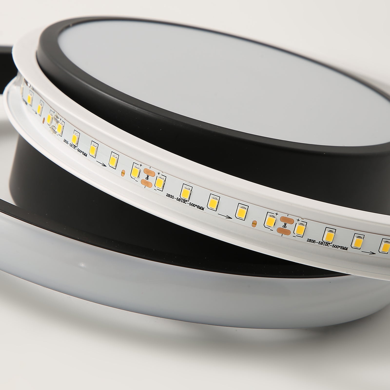 Ceiling Light - Black & White Aluminium Frame, Warm Light