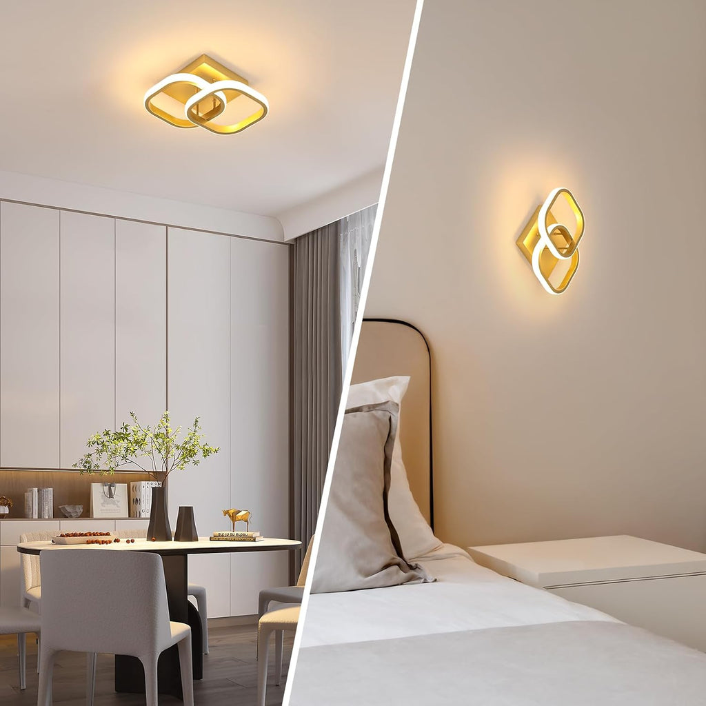 Ceiling Light - Gold Aluminium Frame, Warm Light