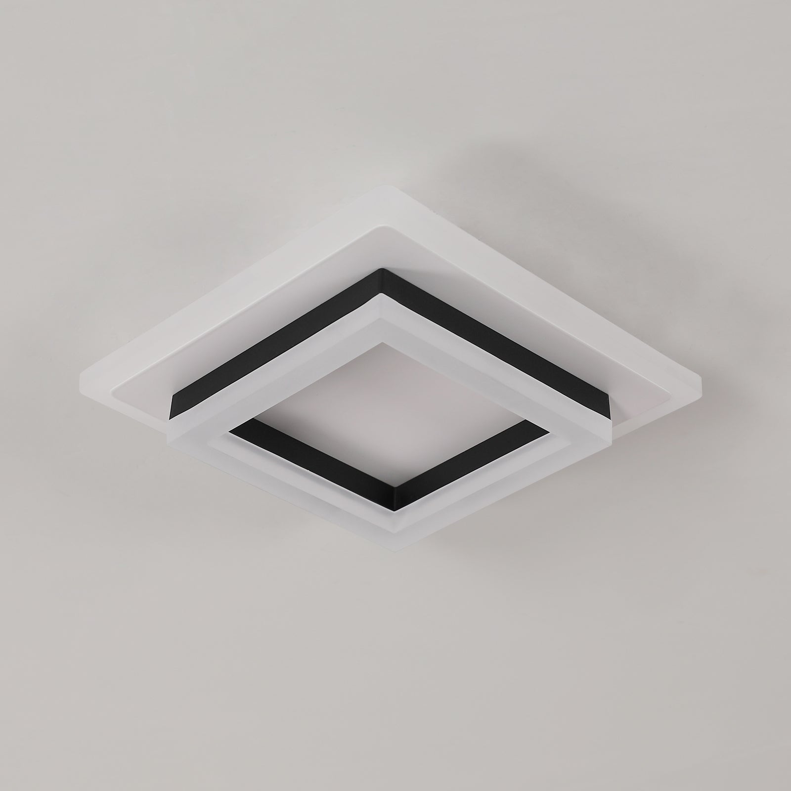 Ceiling Light - Black & White Acrylic Frame, Warm Light