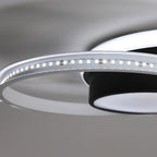 Ceiling Light - Black & White Metal Frame, White Light