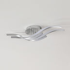 Plafoniera - Struttura in alluminio color argento, luce bianca