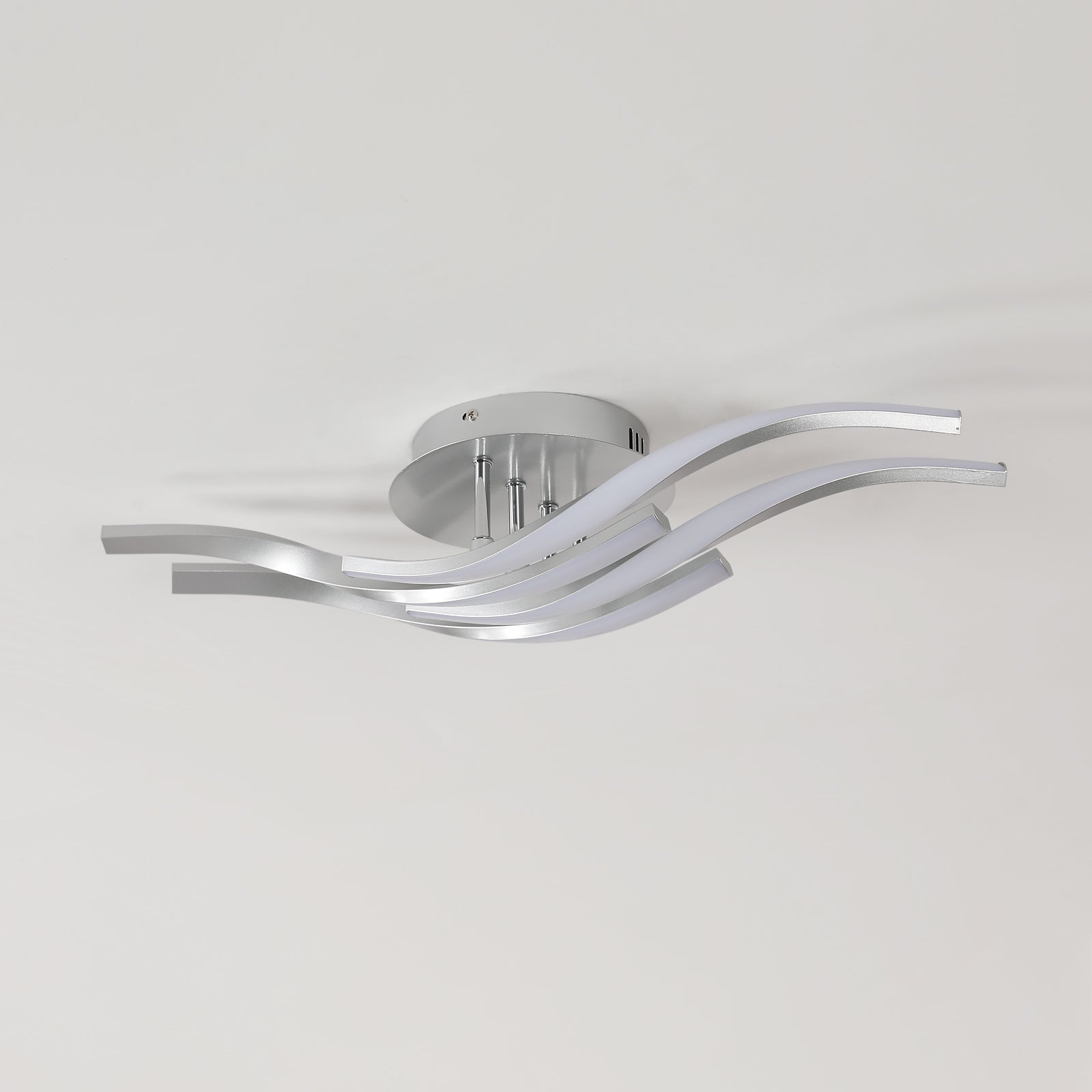 Ceiling Light - Silver Aluminium Frame, White Light
