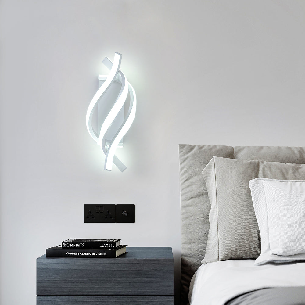 Applique da Parete - Struttura in Alluminio Bianco, Luce Bianca