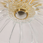 Comely Plafonnier de couloir, E27 Lampe de plafond en forme de fleur, petit or Luminaire Plafonnier en verre transparent, diamètre 28cm, ampoule non incluse