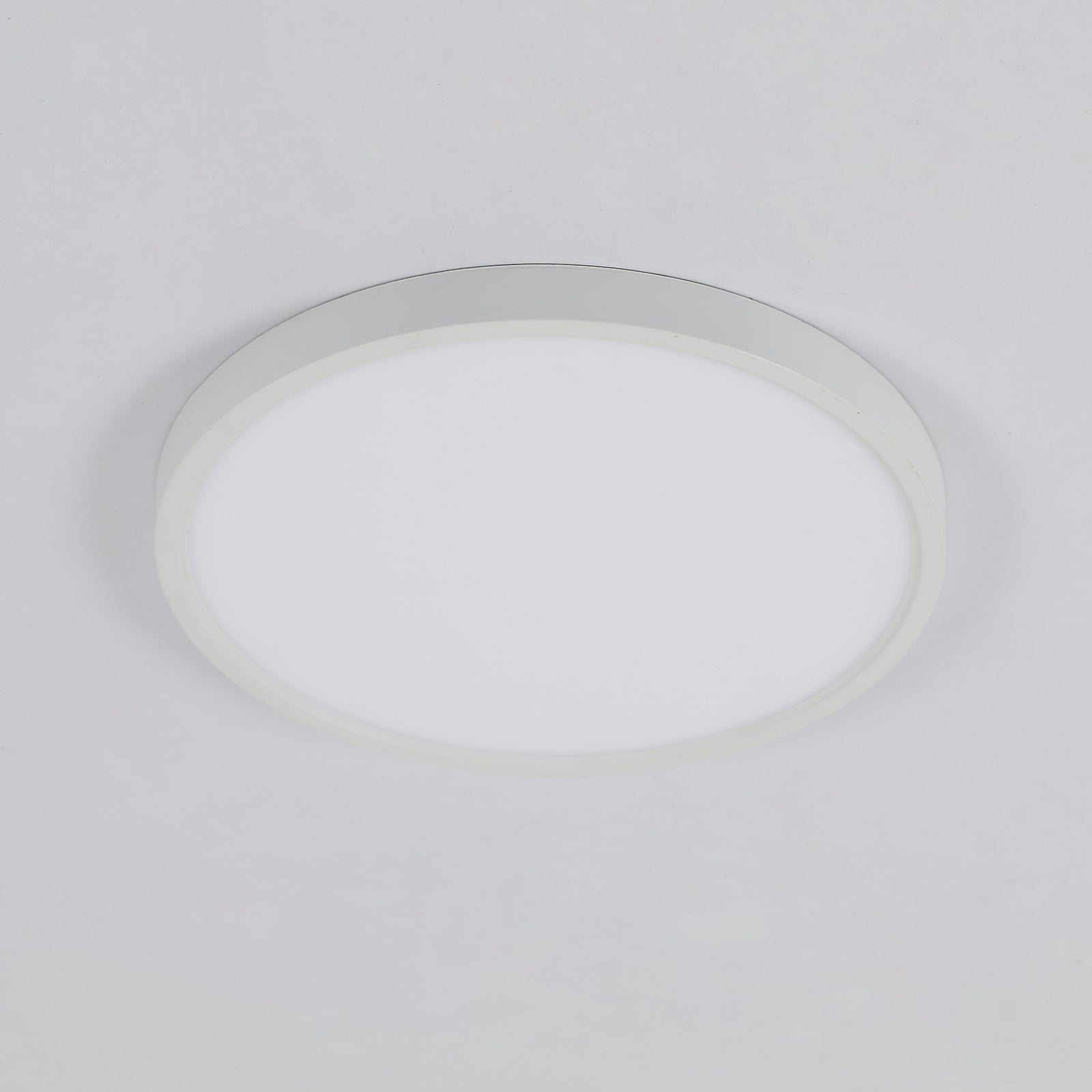 Ceiling Light - White Plastic Frame, Warm Light