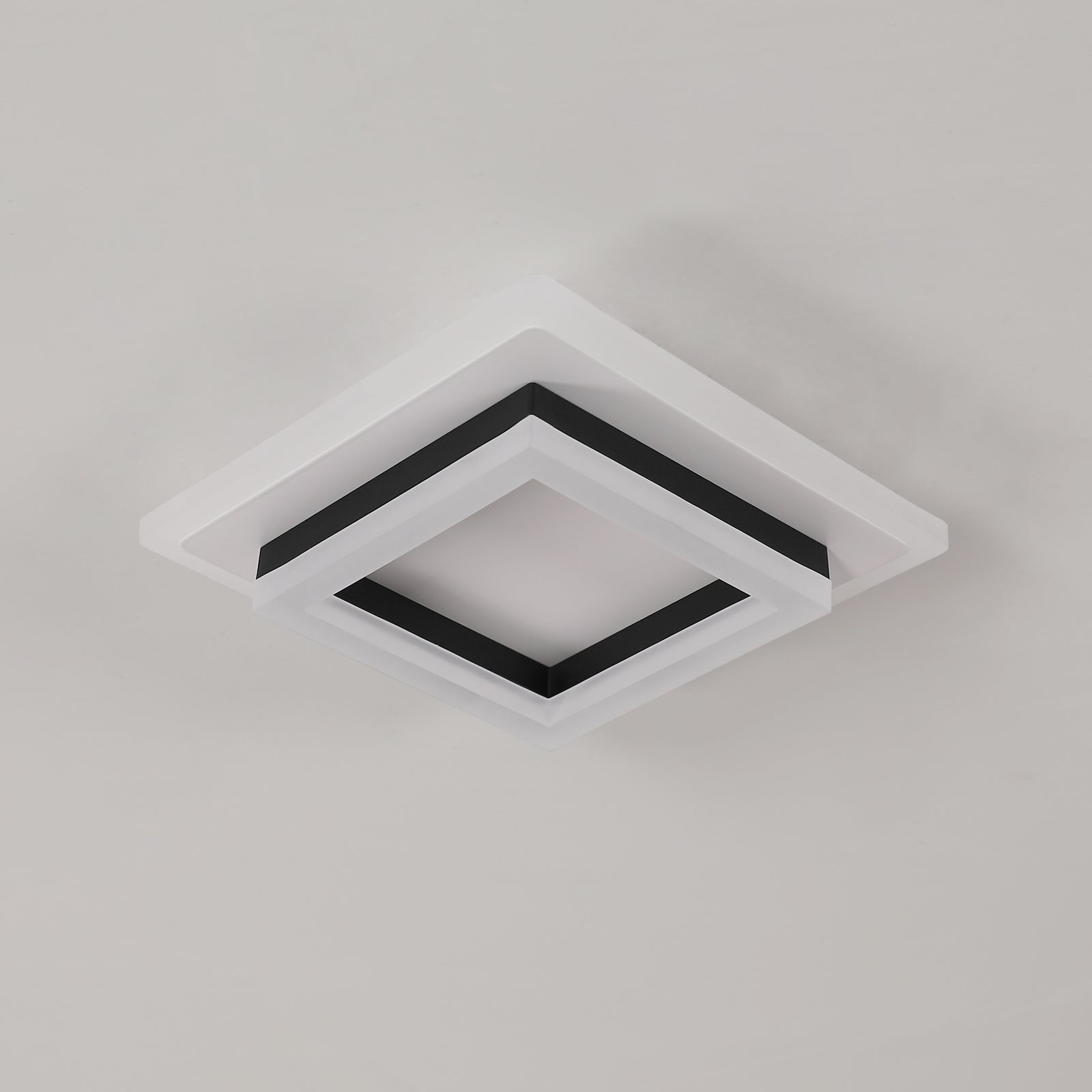 Ceiling Light - Black & White Acrylic Frame, Warm Light