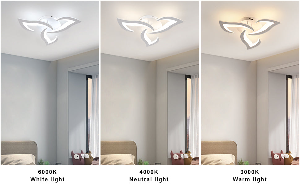 Comely Plafonnier LED Dimmable, Lampe de Plafond Moderne Acrylique 35W 3937LM, 3000K-6500K, Luminaire Plafonnier avec Télécommande pour Chambre Salon, Dia 58cm