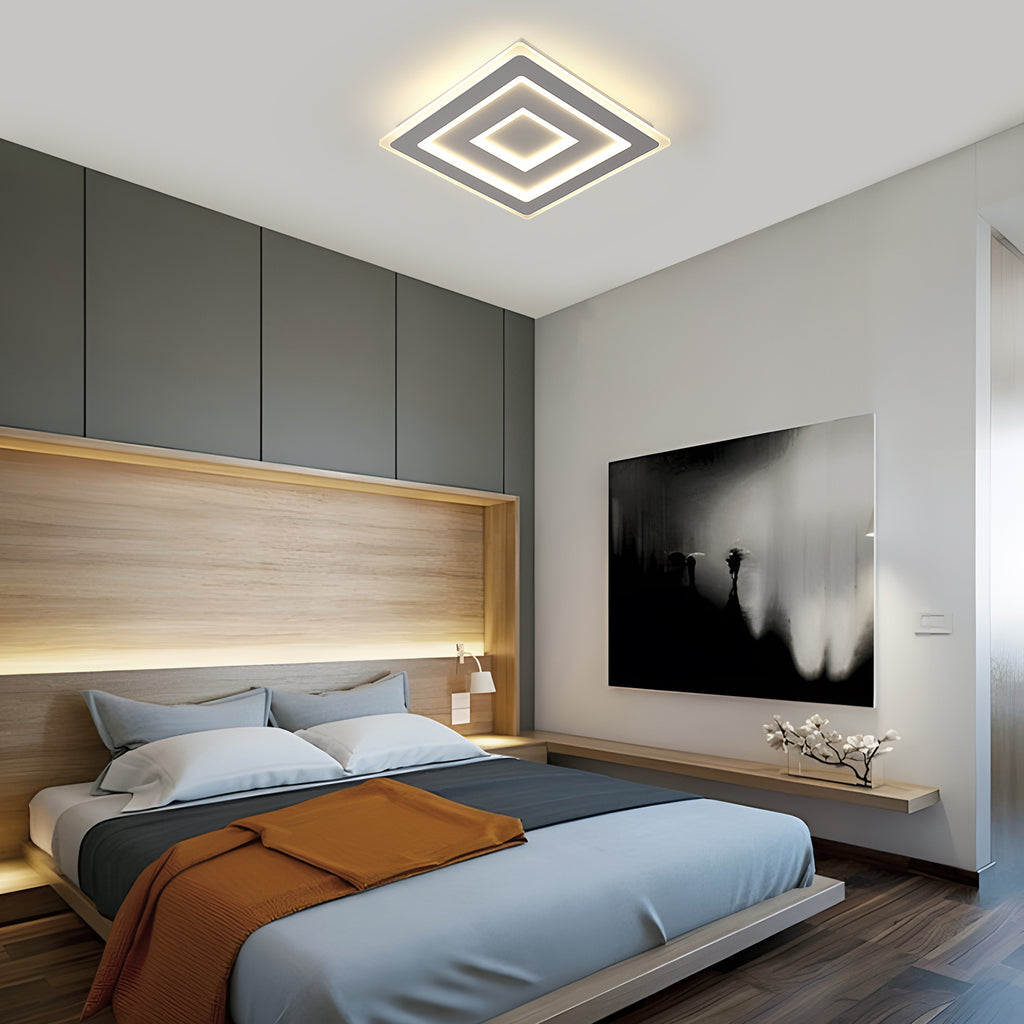 Comely Plafonnier LED Carré Moderne, 52W Lampe de Plafond LED, Acrylique Luminaire Plafonnier Intérieur Blanc pour Chambre à Coucher, Salon, Couloir, Lumière Naturelle 4500K, 40cm