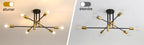 Ceiling Light - Black & Gold Metal Frame