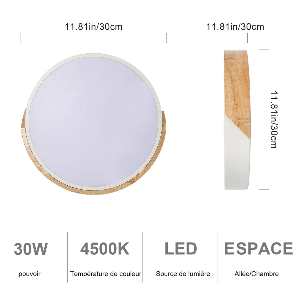 Ceiling Light - White Metal Frame, Natural Light