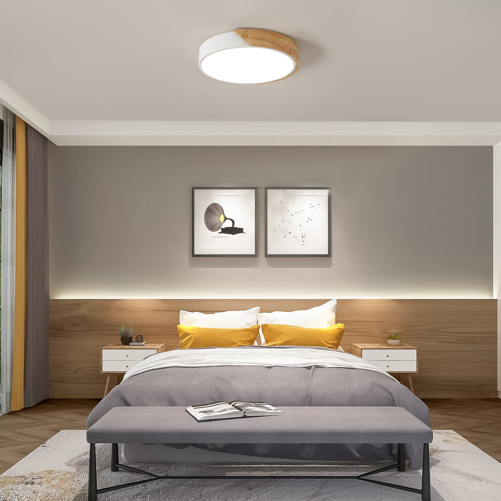 Ceiling Light - White Metal Frame, Natural Light
