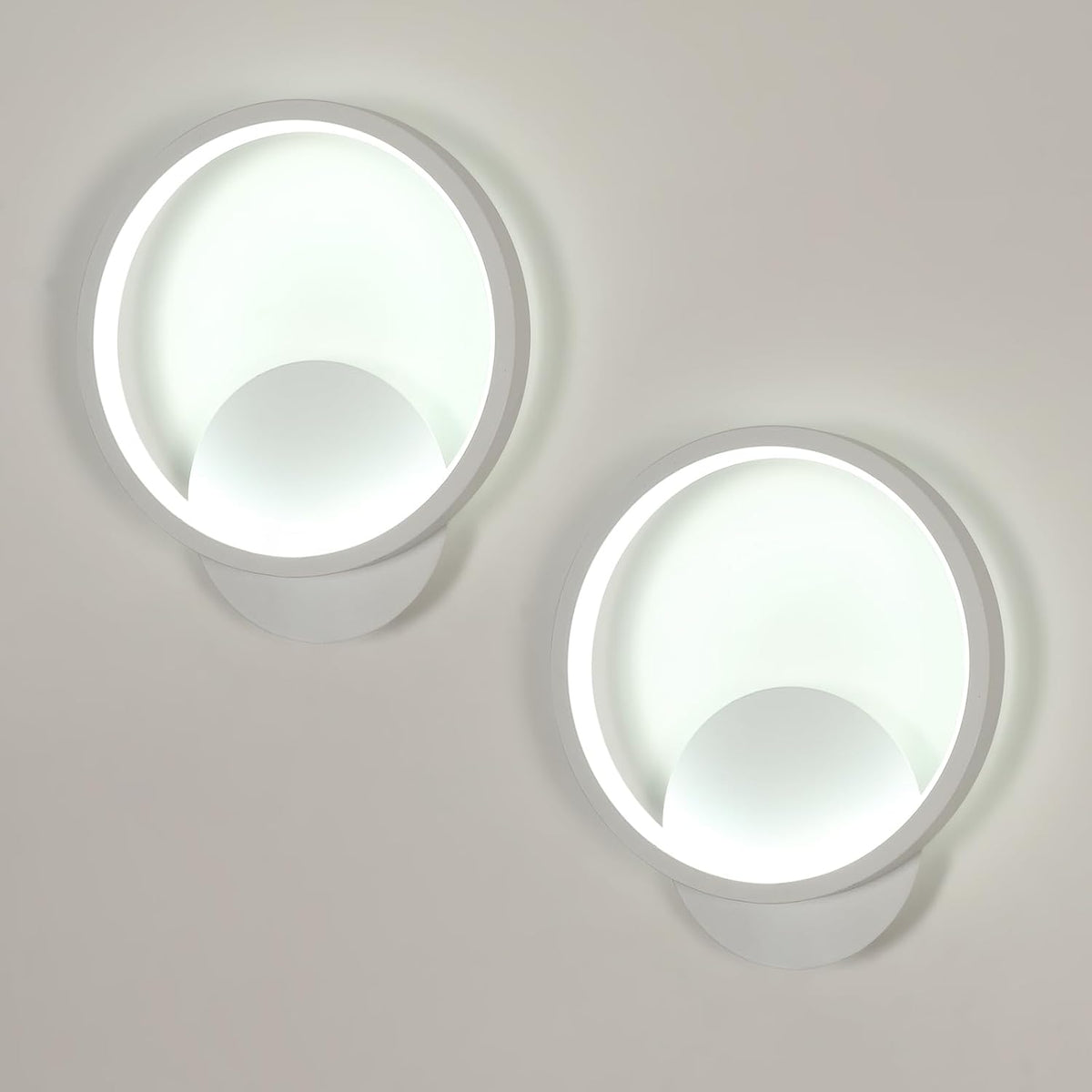 Ring Wall Light - White Aluminium Frame, White Light