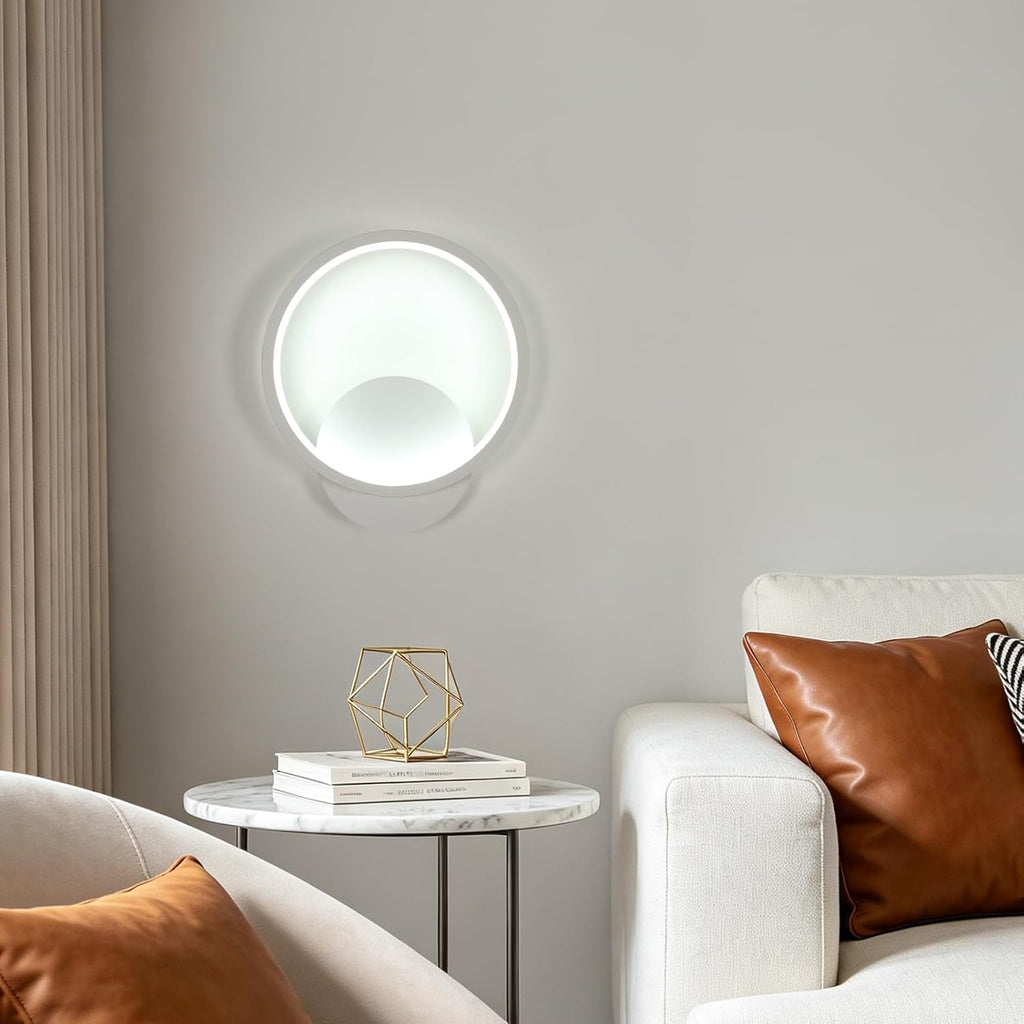 Ring Wall Light - White Aluminium Frame, White Light
