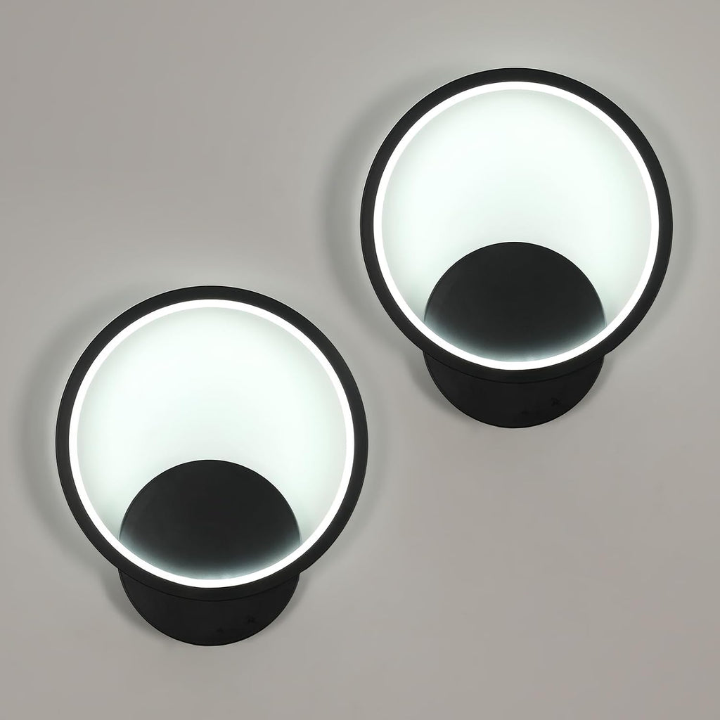 Ring Wall Light - Black Aluminium Frame, White Light