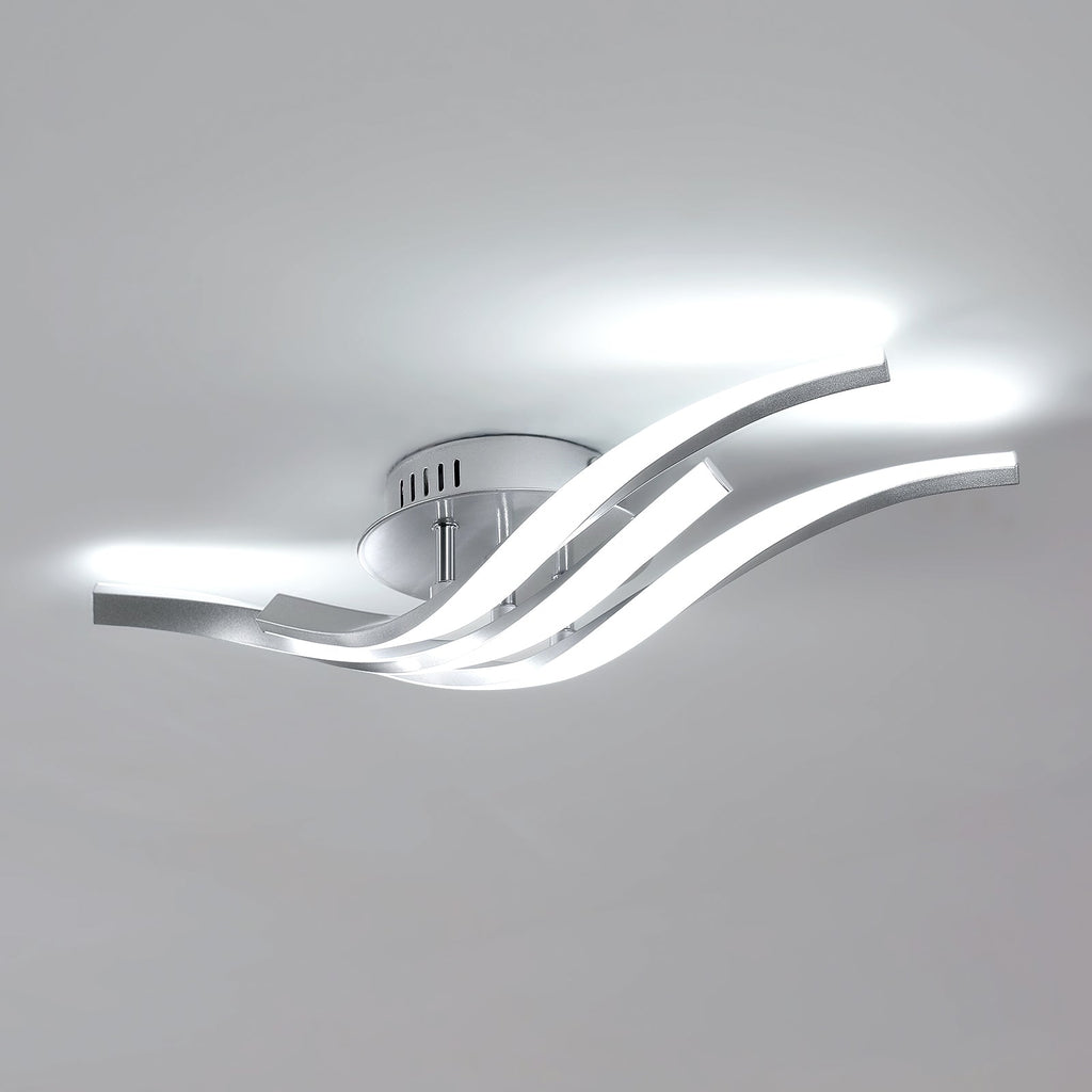 Deckenleuchte – Silbernes Aluminiumgehäuse, weißes Licht