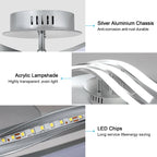 Deckenleuchte – Silbernes Aluminiumgehäuse, weißes Licht