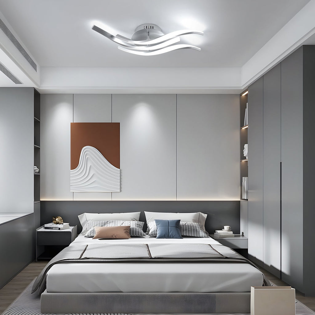 Deckenleuchte – Silbernes Aluminiumgehäuse, weißes Licht