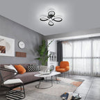 Ceiling Light - Black Aluminium Frame, Flower-shaped, White Light