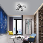Ceiling Light - Black Aluminium Frame, Flower-shaped, White Light