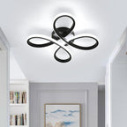 Ceiling Light - Black Aluminium Frame, Flower-shaped, White Light
