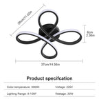 Ceiling Light - Black Aluminium Frame, Warm Light