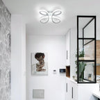Ceiling Light - Silver Aluminium Frame, Flower-shaped, White Light