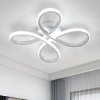 Ceiling Light - Silver Aluminium Frame, Flower-shaped, White Light