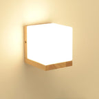 Comely Applique Murale Intérieur Vintage, Moderne Lampe Murale en Bois et Verre, E27 Applique Murale Bois pour Chambre Salon Couloir Salle à Manger, Cuisine
