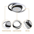 Comely Plafonnier LED, Rond Lampe de Plafond 32W, Moderne Luminaire Plafonnier pour Couloir Coucher Salle de Bains Cuisine Salon, Blanc Froid 6500K, Longueur 28cm, Nero