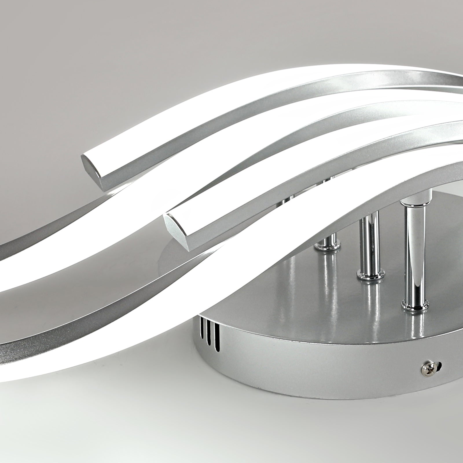 Ceiling Light - Silver Aluminium Frame, White Light