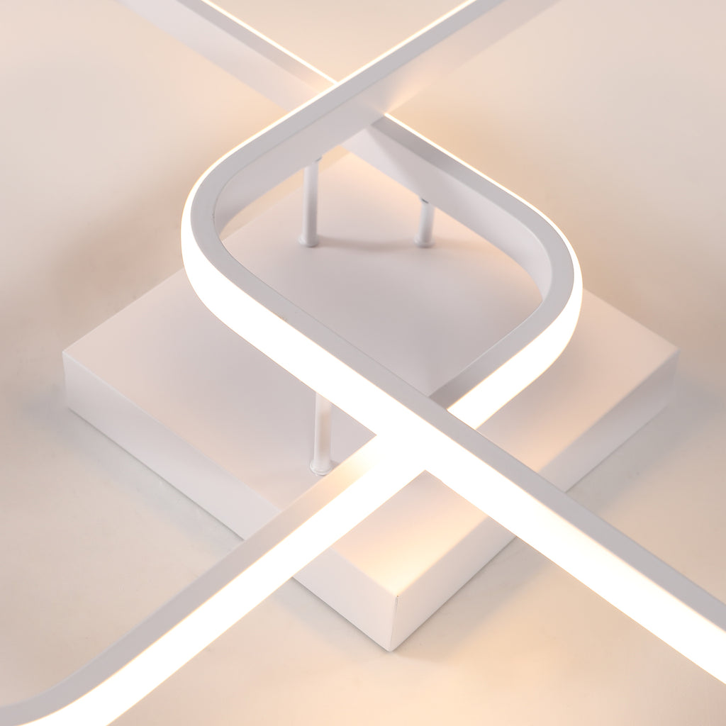 Ceiling Light - White Aluminium Frame, Warm Light