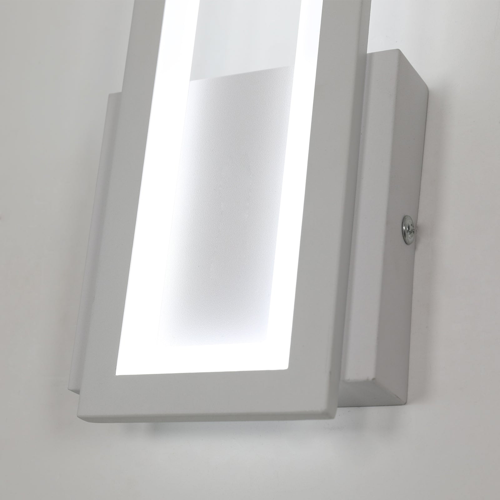 Wall Light - White Acrylic Frame, White Light