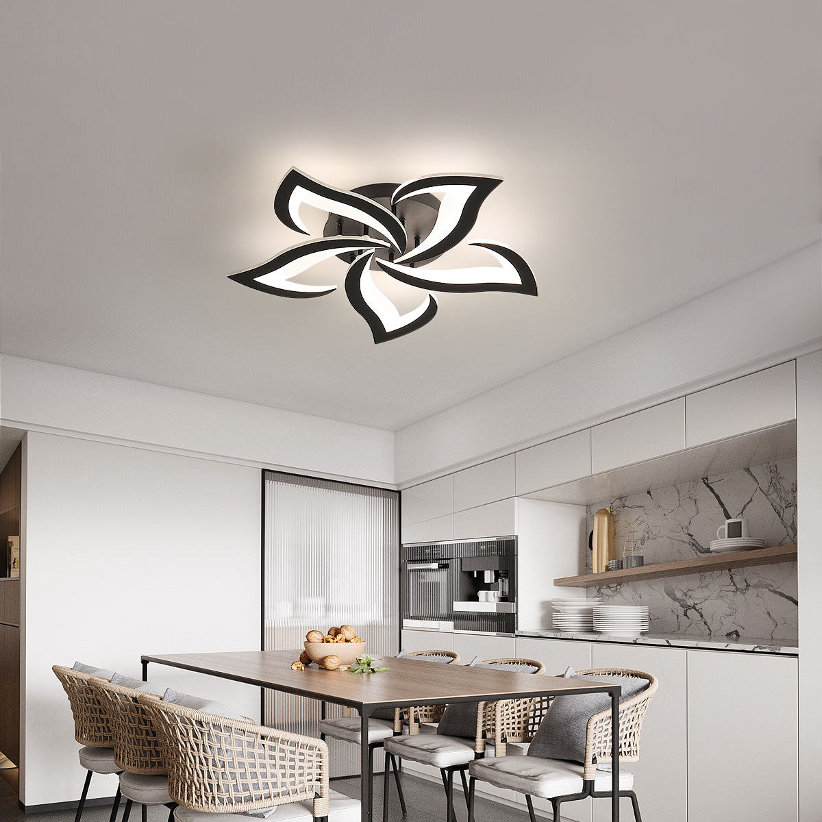 Ceiling Light - Black Acrylic Frame, Tunable and Dimmable
