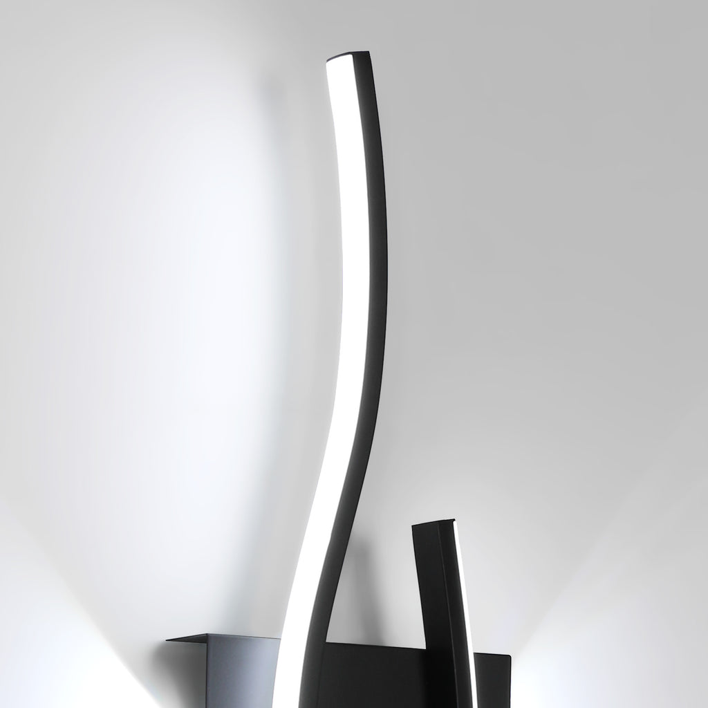 Lampada da parete - Telaio in alluminio nero, luce bianca