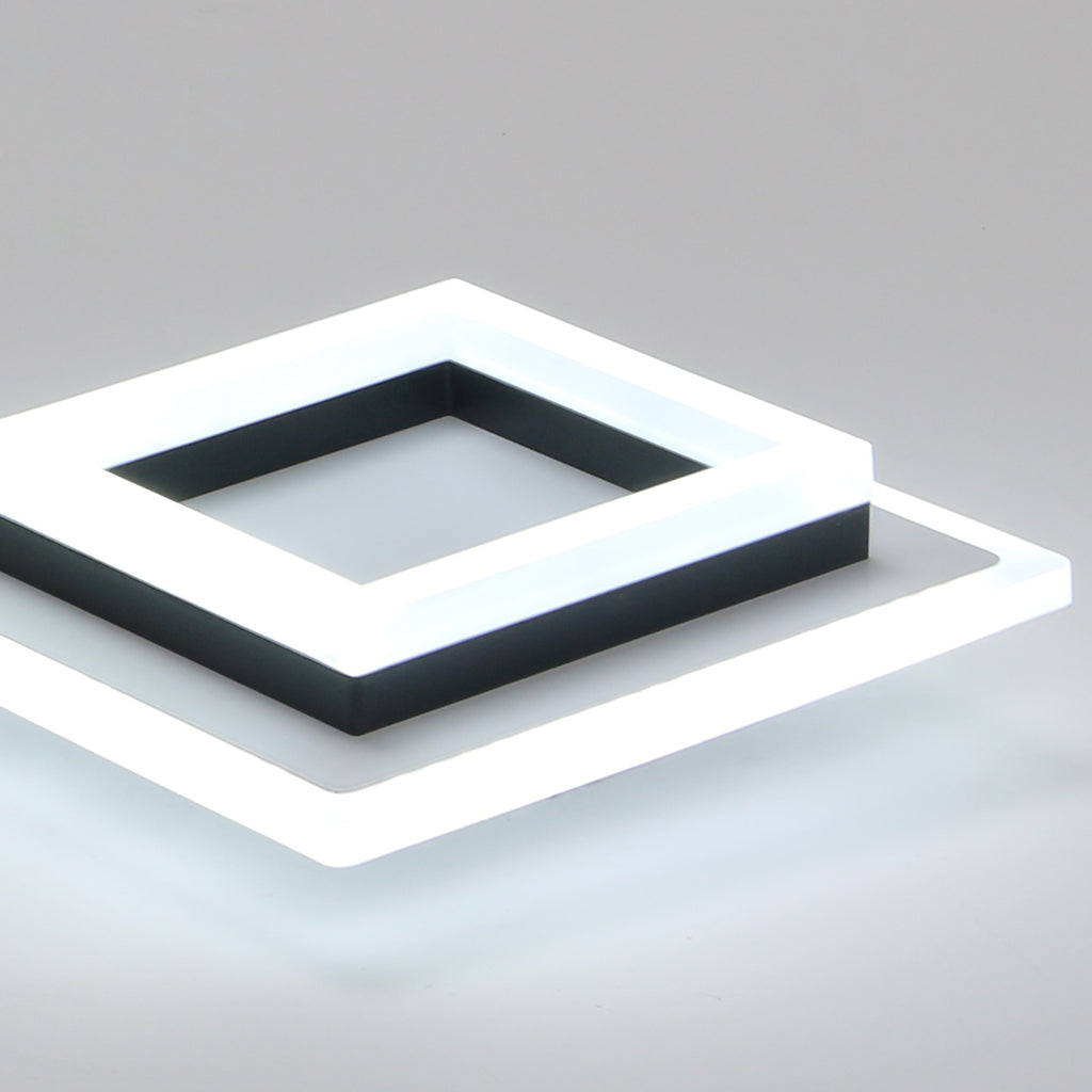Ceiling Light - Black & White Acrylic Frame, White Light