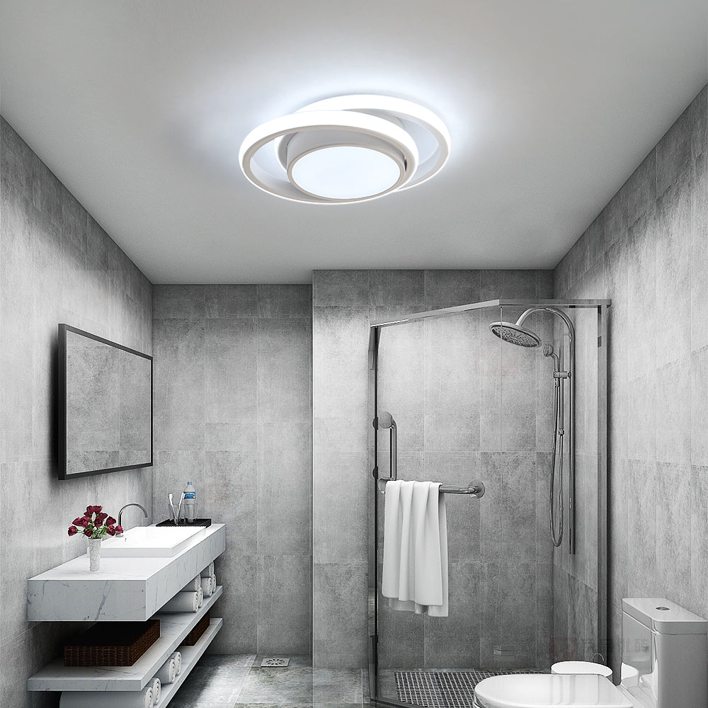 Comely Plafonnier LED, 32W 2350LM, Diamètre 28cm, Design Moderne Rond pour Couloir, Balcon, Chambre, Corridor, Blanc Froid 6500K