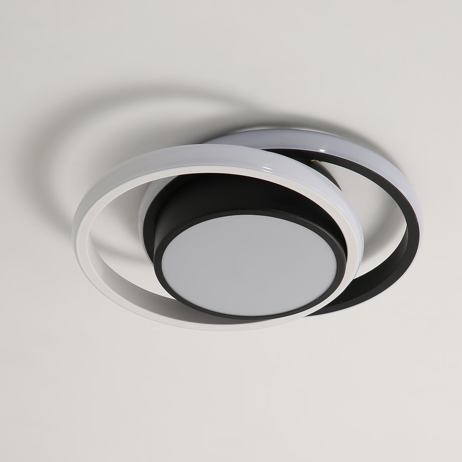 Ceiling Light - Black & White Aluminium Frame, Warm Light
