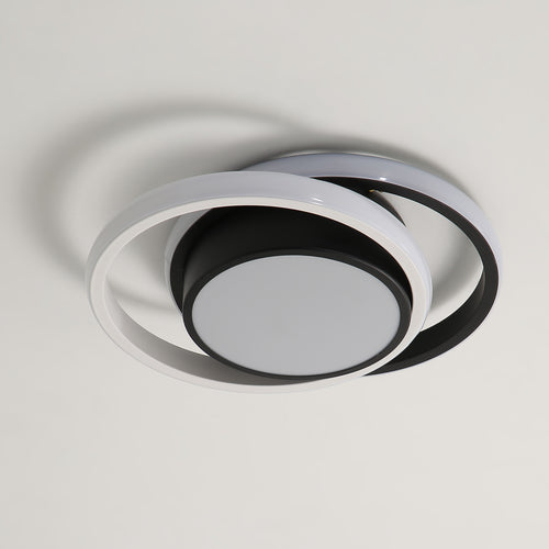 Ceiling Light - Black & White Aluminium Frame, Warm Light