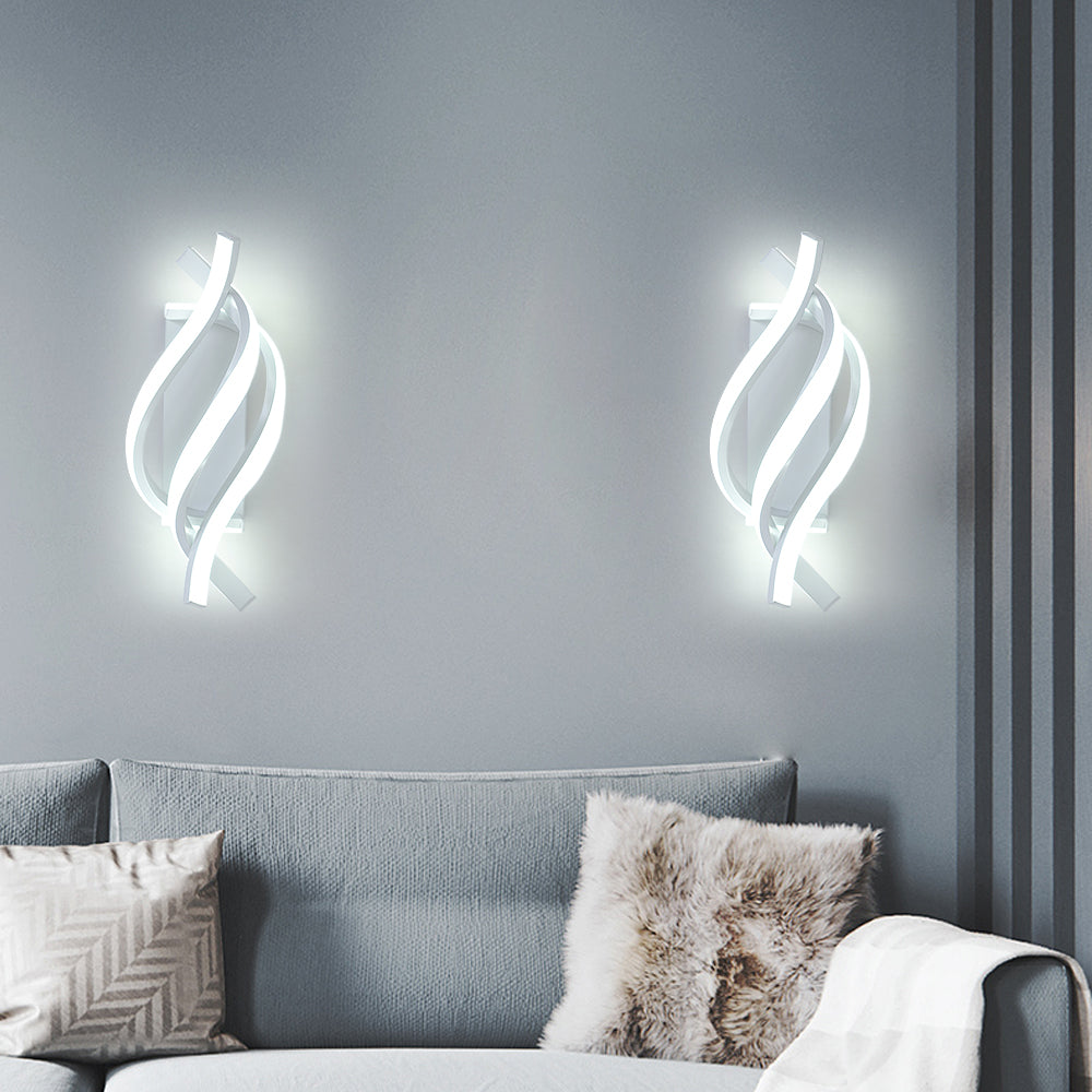 Applique da Parete - Struttura in Alluminio Bianco, Luce Bianca